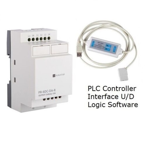PLC Programmable Logic Controller & Software KIT 12V 24V 4 inputs, 2 Relay out
