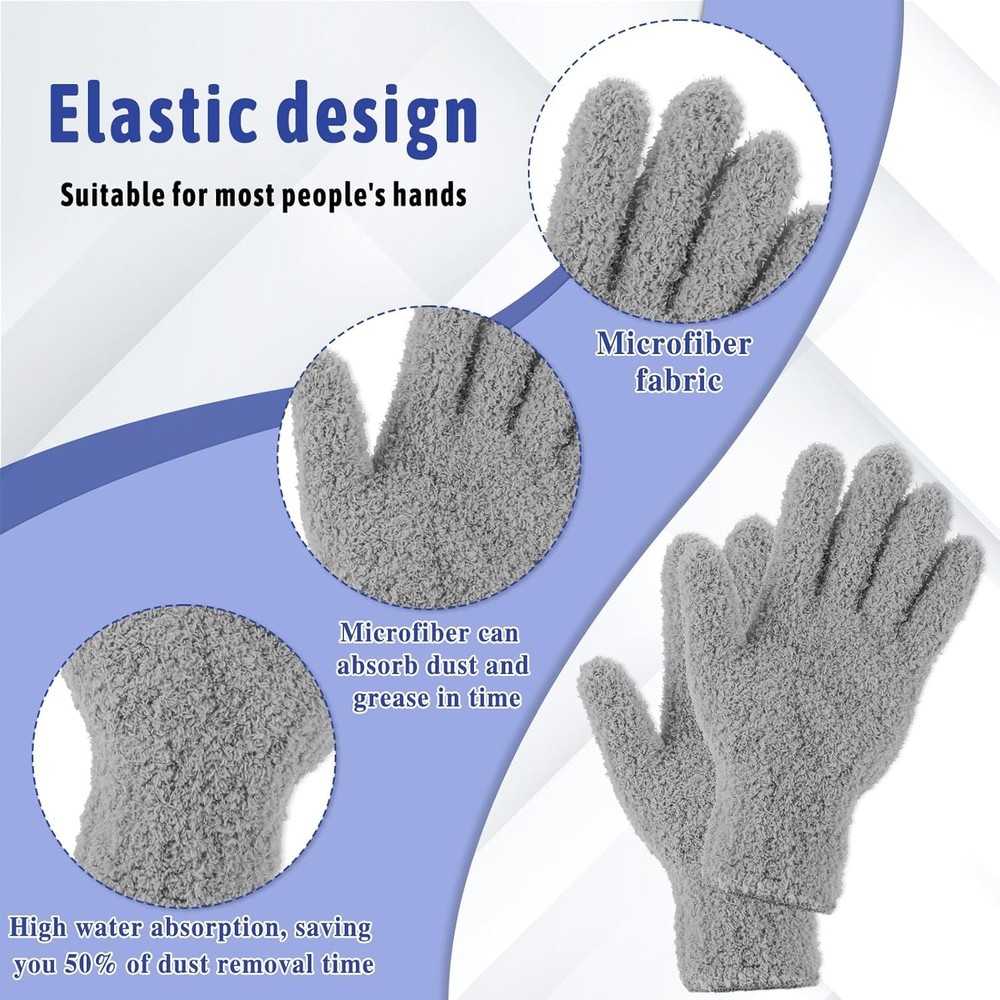 Microfiber Gloves Reusable Microfiber Dusting Gloves Washable Plant Gloves Micro