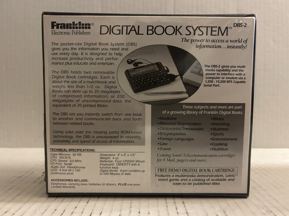 Franklin DIGITAL BOOK SYSTEM DBS-2 (1993)