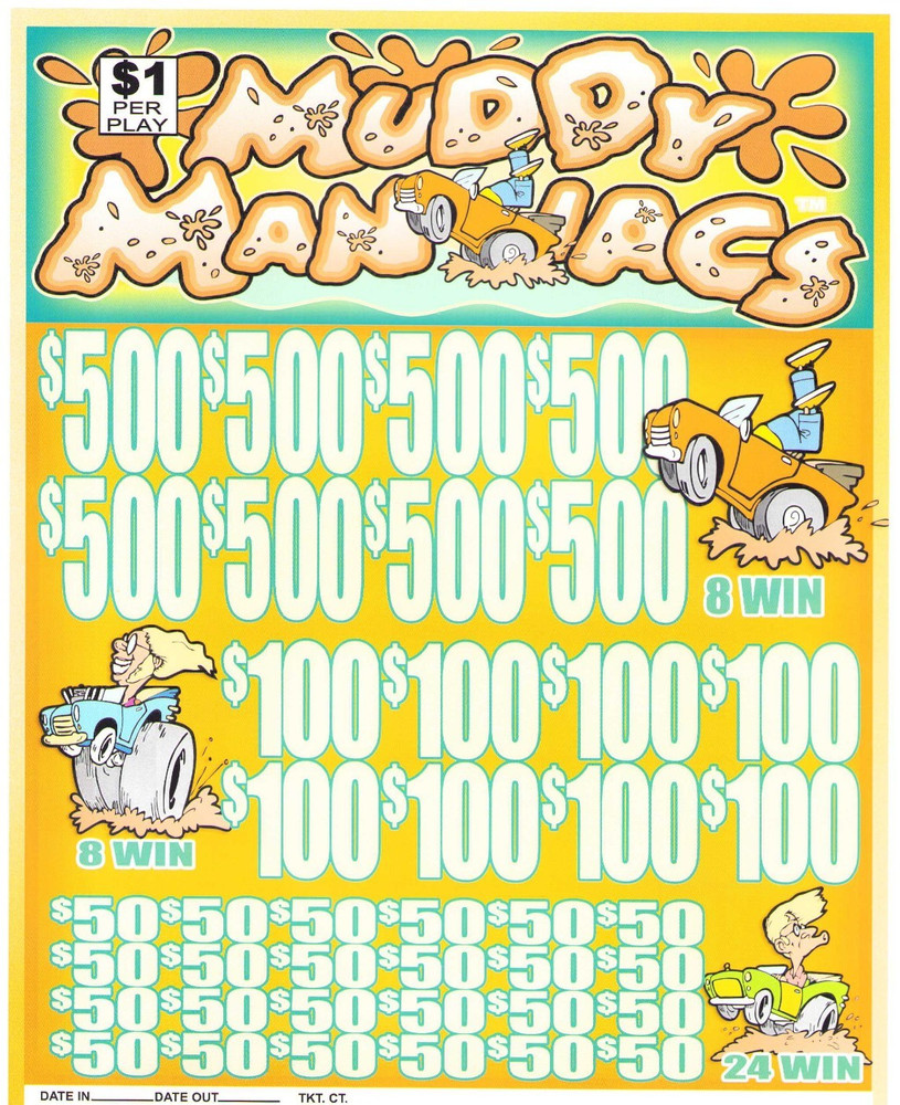Pull Tab - Jar - Tickets Game - Muddy Maniacs 7440ct