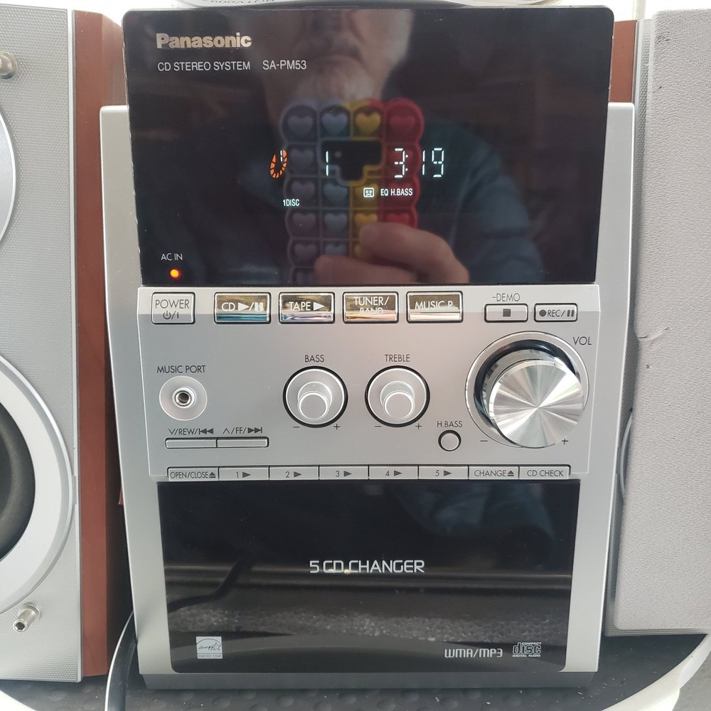 Panasonic SA-PM53 CD Stereo System 5-CD Changer Cassette Radio - Tested