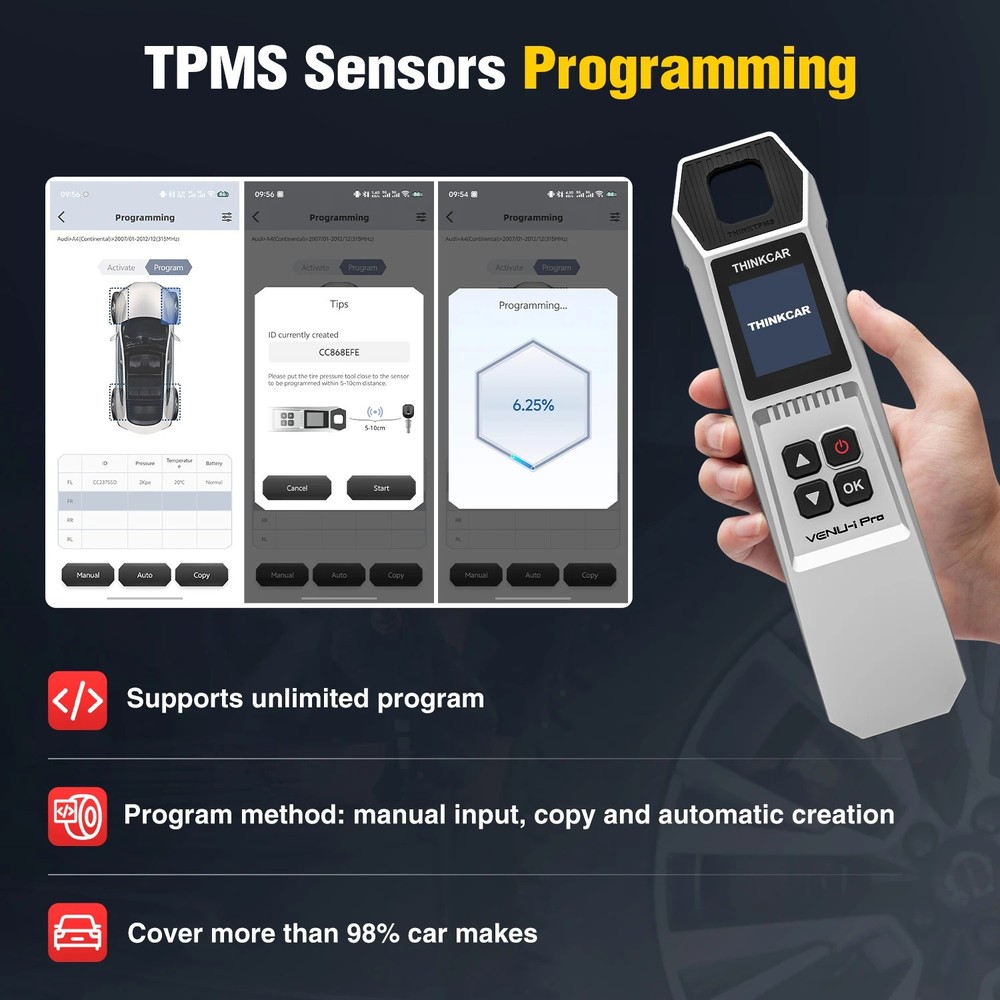 Thinkcar VENU-iPRO TPMS Programmer Tire Pressure Diagnose Sensor Detect Relearn