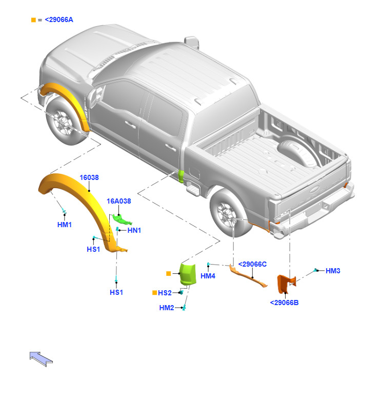 Fender Ford F450 550 600 SD Front Driver & Passenger side Flares OE 2024 New Set