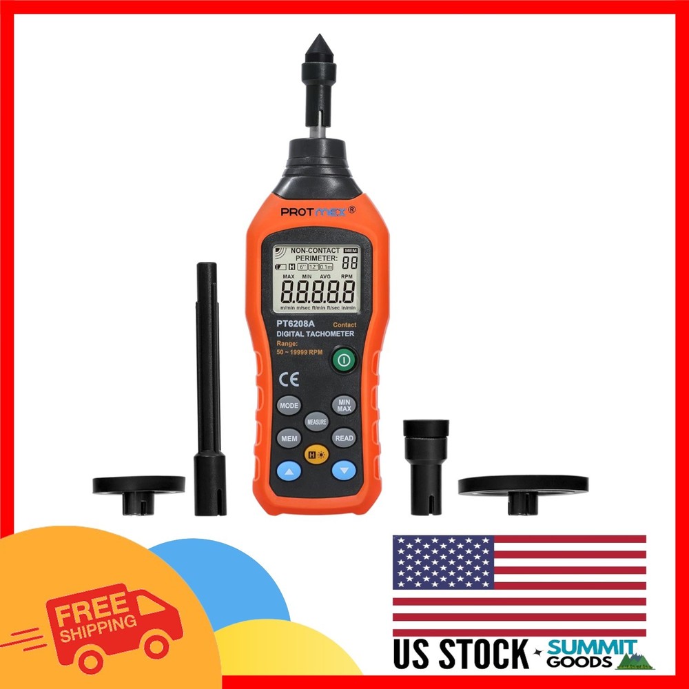 Versatile Experience with PT6208A Tachometer - LCD Backlight & 100 Groups Data