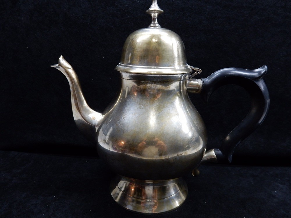 Silver Plated Tea Pot Made In India with Wooden Handle