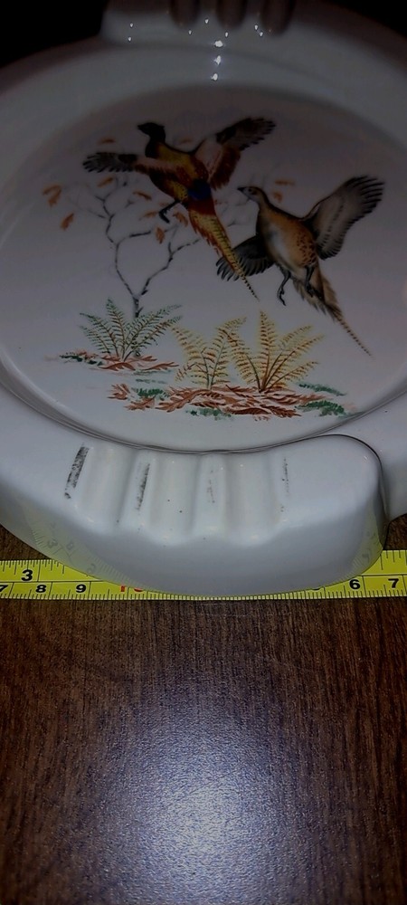 VINTAGE PHEASANT ASHTRAY CERAMIC #62 ART DECO