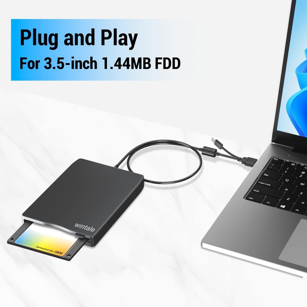 USB Floppy Disk Drive Portable 3.5" External Slim Plug & Play for PC