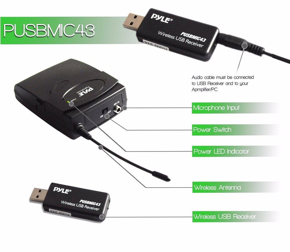 Wireless Laviler Microphone USB Headset Mic for Notebook Laptop Desktop Computer