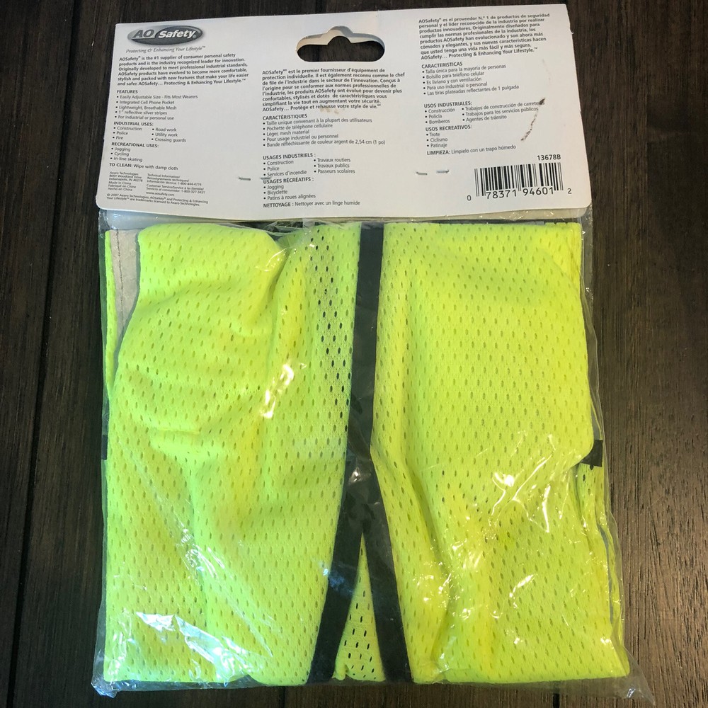 AO Safey Reflective Mesh Yellow/Black Safety Vest - Polyester