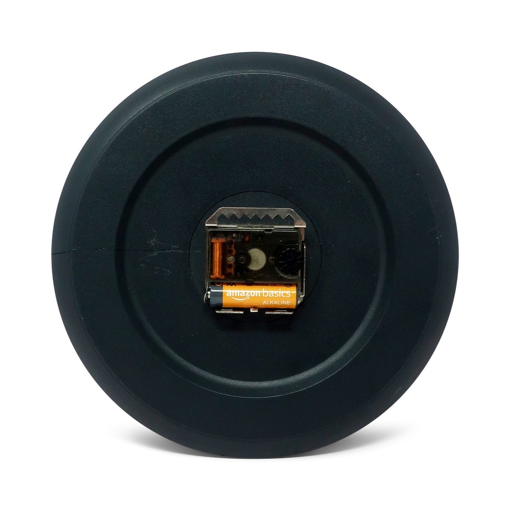 1980s Postmodern Black Wall Clock by Linden