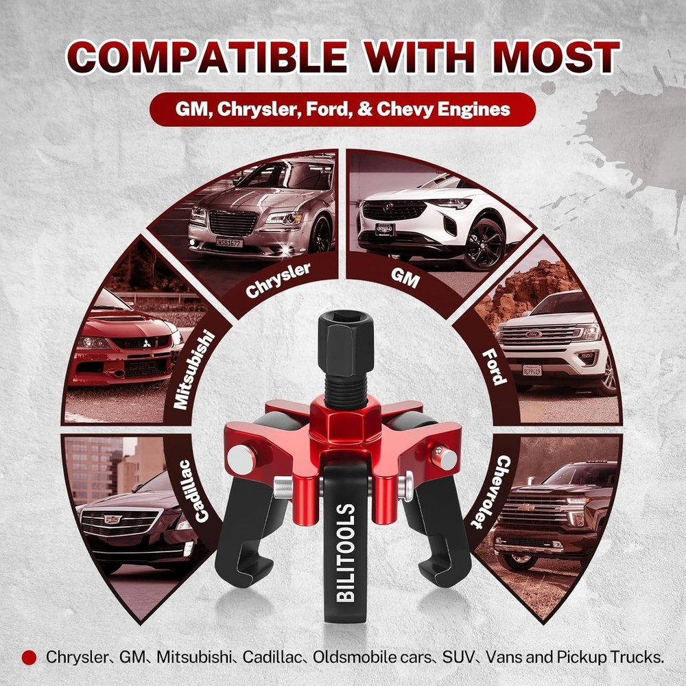 Harmonic Balancer Puller Set for Crankshaft Dampers – 3 Jaw Pulley Puller Rem...