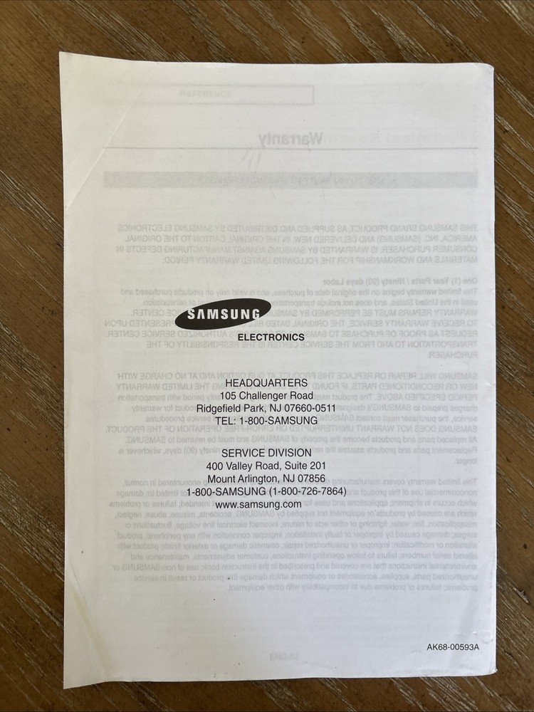 Samsung DVD-V5500 Instructions Manual Only Original