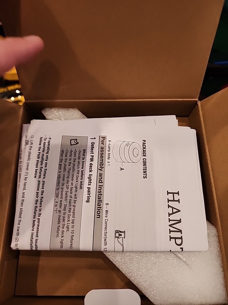 Hampton Bay Lakeview LED Motion Sensor Pathway Light Black Metal Wireless Linked