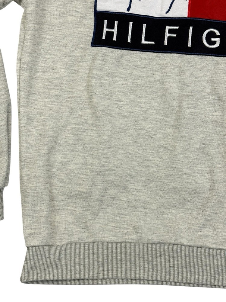 Tommy Hilfiger Grey Retro Embroidered Jumper Medium