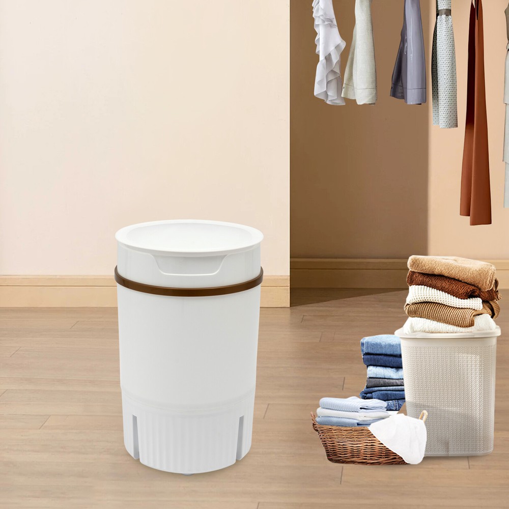 Portable Mini Washing Machine Washer with Drainage Basket Multi-Functional White