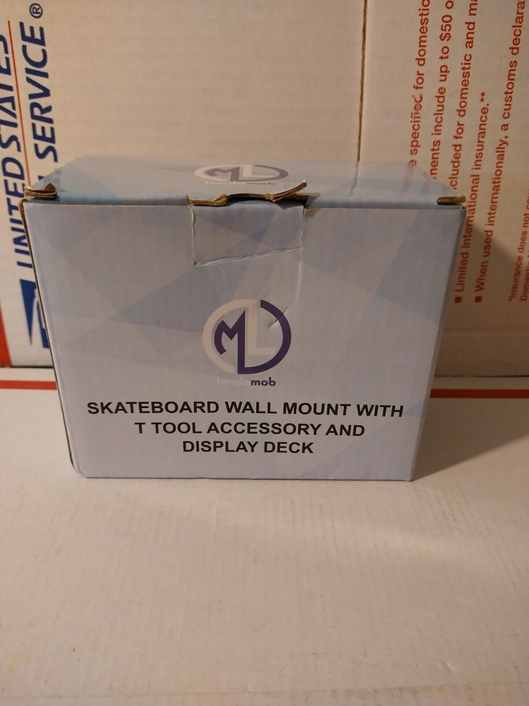 4 Item Pack Skateboard Wall Mount with T Skate Tool Accessory and Display Deck
