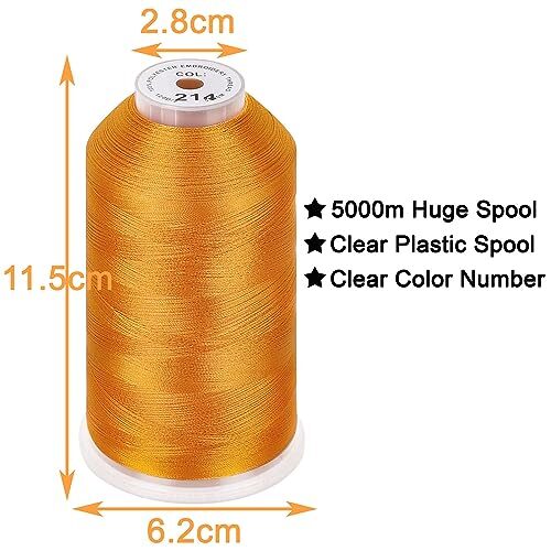 2 Pack Polyester Huge Spools Threads for Embroidery Machines Sewing