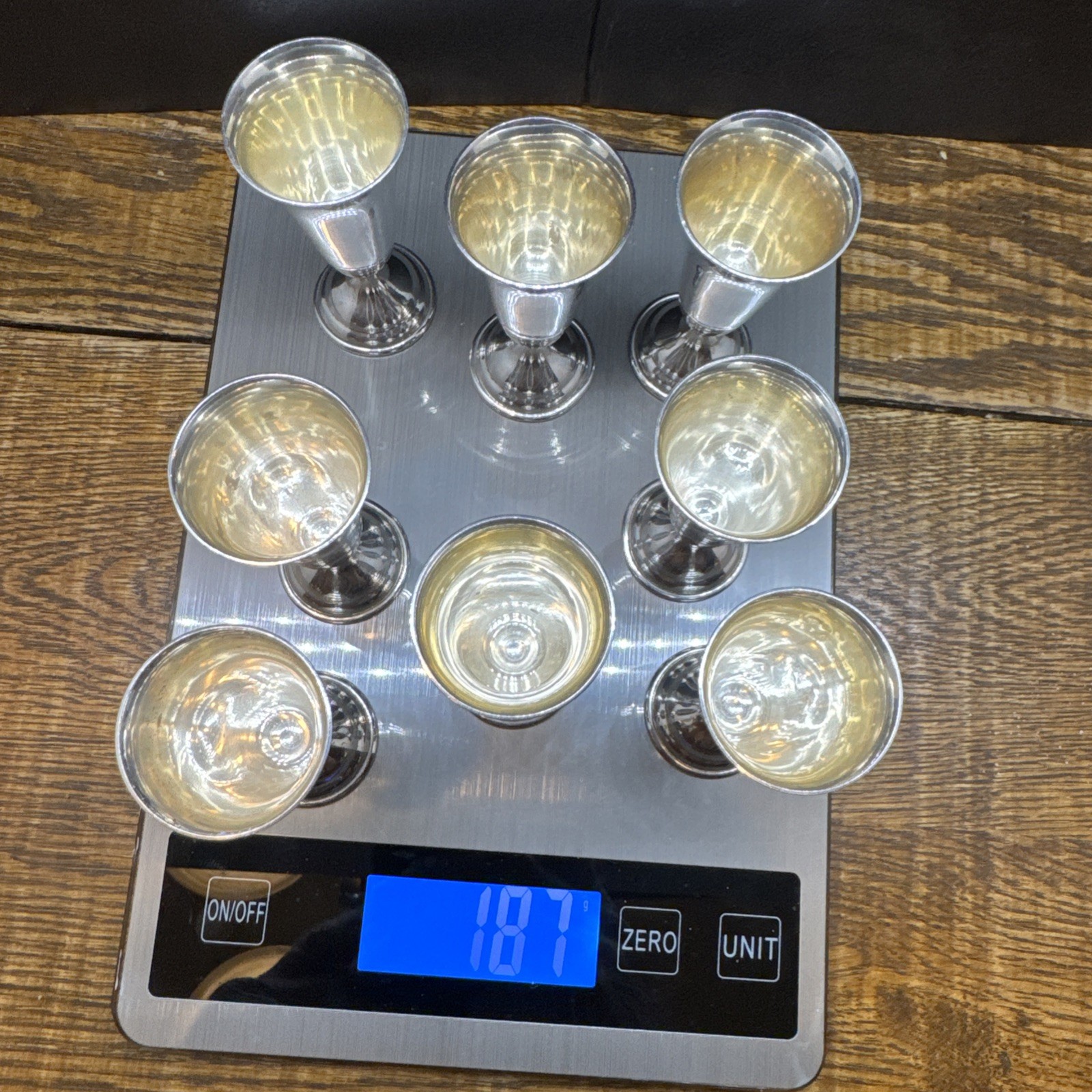 8-RANDAHL 187 Grams Not Weighed Pure Sterling Silver 3" Cordials Use/scrap