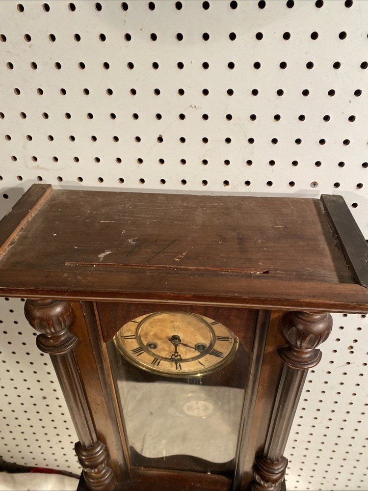 Antique Junghans German Large Solid Wood Wall Clock