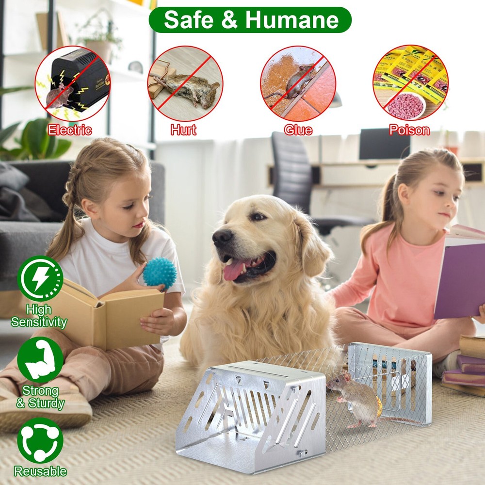 Automatic Continuous Live Humane Mouse Rat Trap Chipmunk Rodent Trap Catch Cage