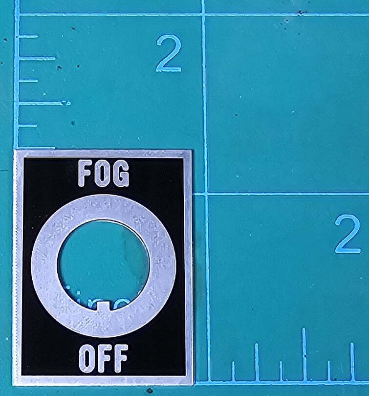 Fog Lights Toggle Switch Label Plate