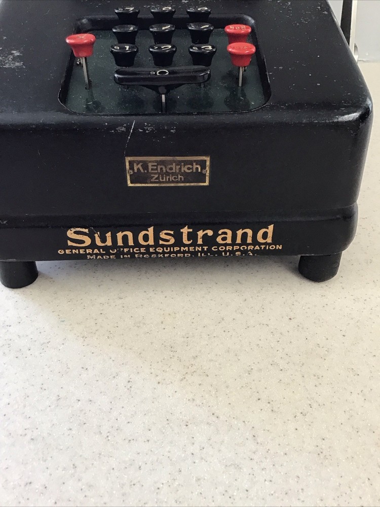 Vintage Underwood Sundstrand Adding Machine with Art Deco Design