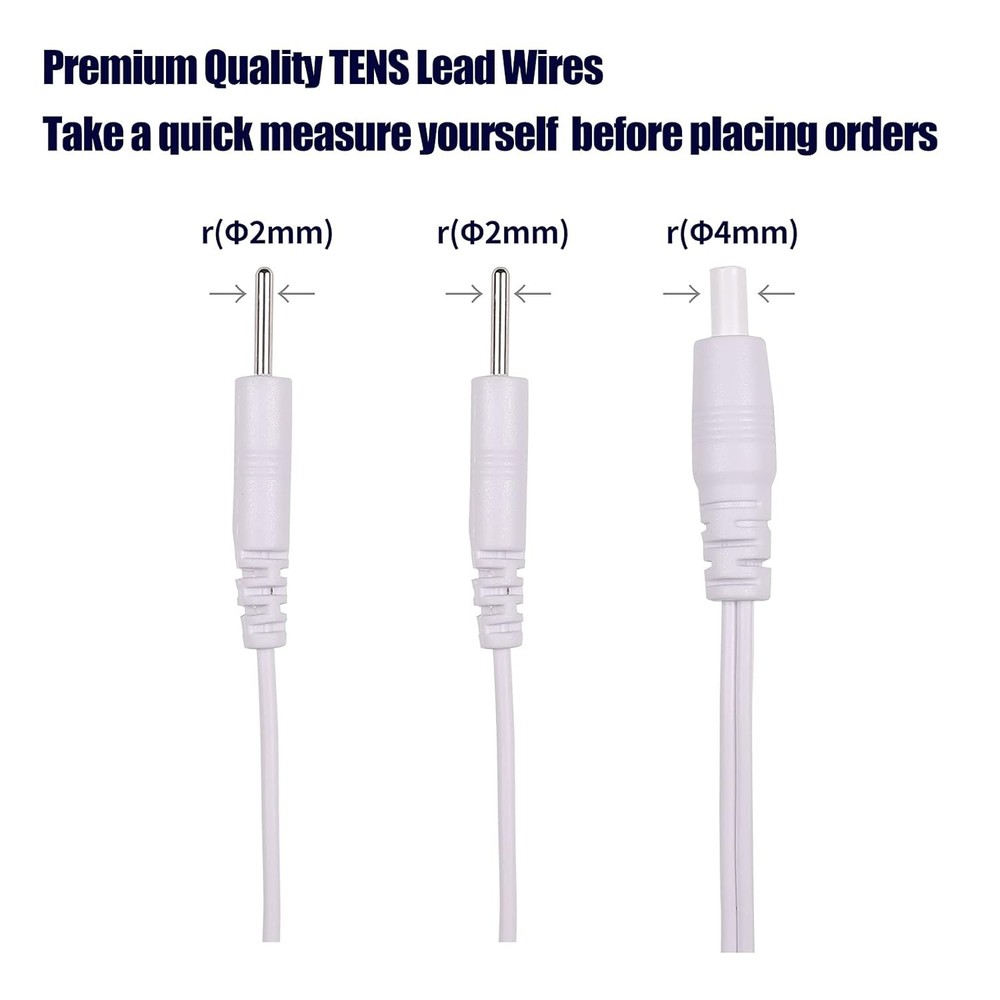 Electrode Lead Wires Pin Connector Cables 2 Pack
