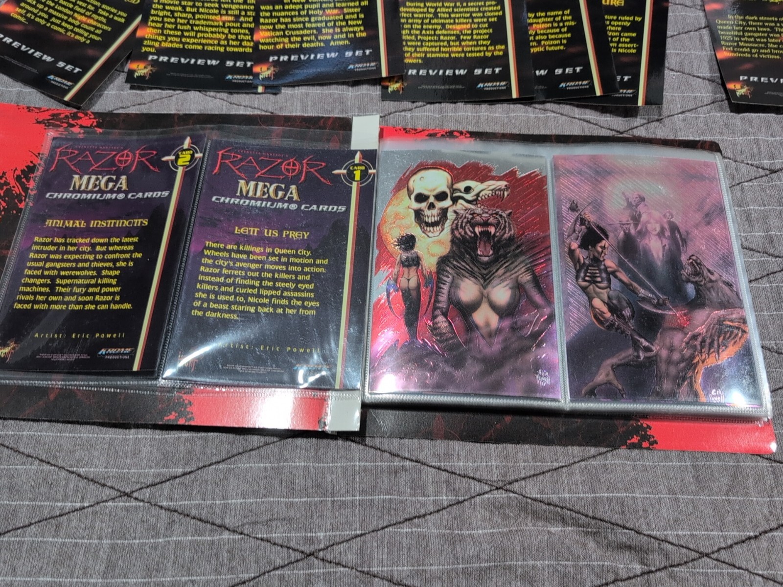 Everette Hartsoe's RAZOR Mega Chromium Card Complete Set w/binder/Chase/Preview