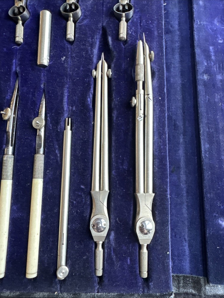 vintage lee guinness technical drawing set