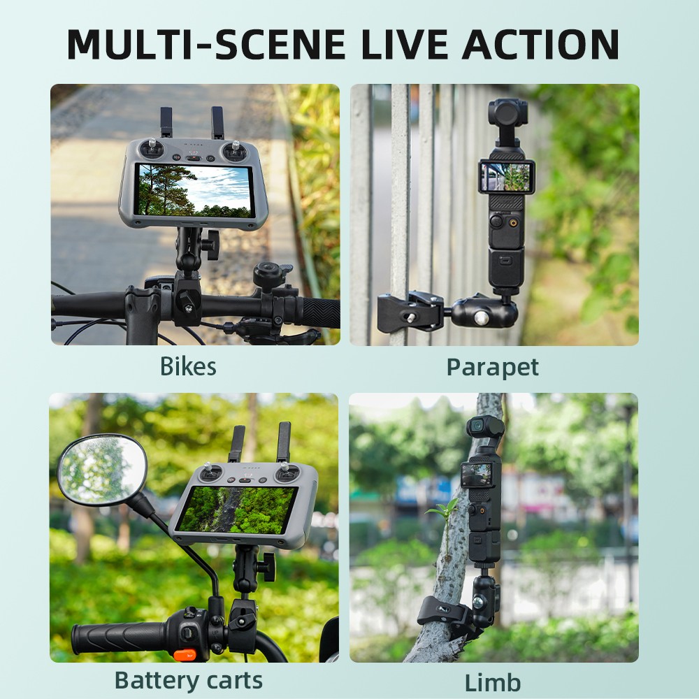 1/4 Expansion Adapter Bracket Riding Mount For DJI RC/RC 2 Remote Controller