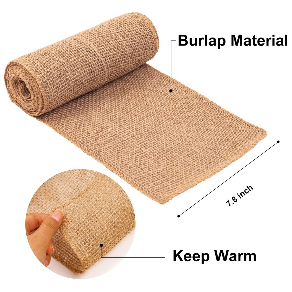 2 Rolls Burlap Tree Protector Wraps, 7.8" × 9.8' Winter Trunk 2PCS