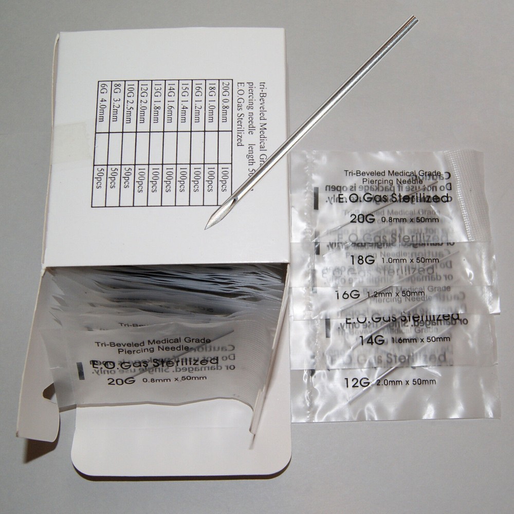 20 Piercing Gauge Tri Bevel Pierce Needles