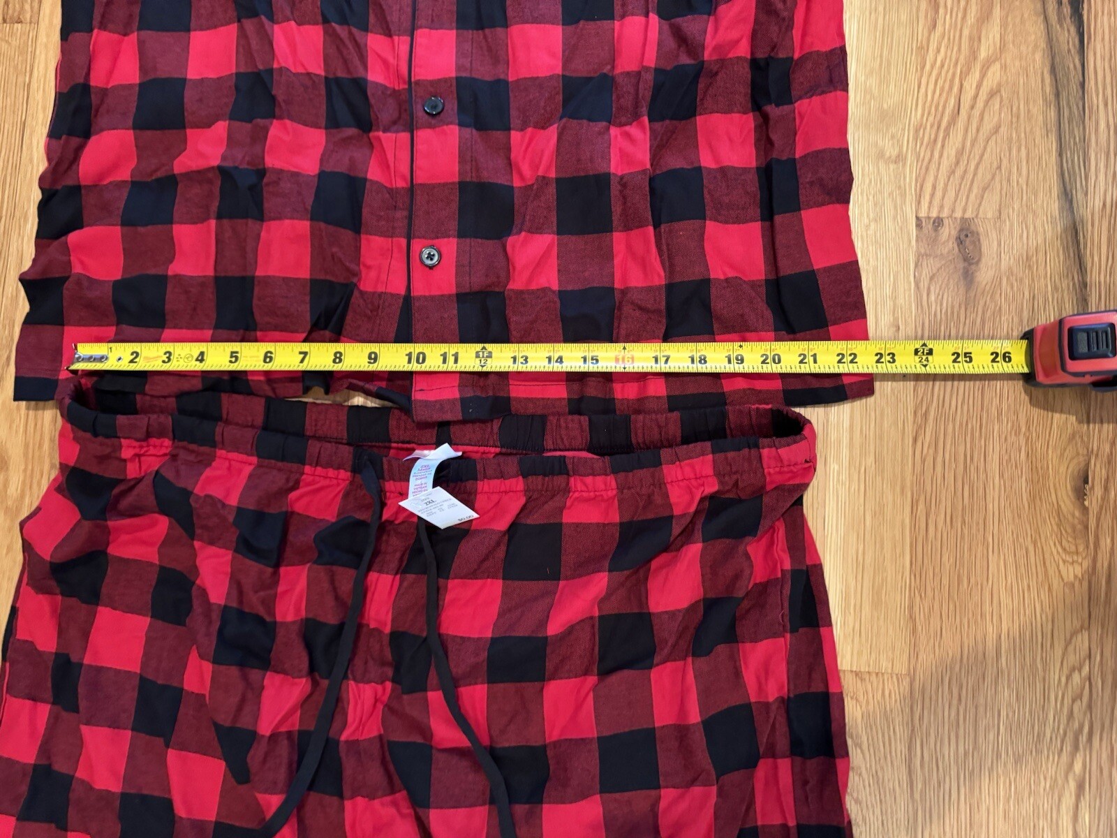 Men's Big & Tall Size 2XL Red Buffalo Check Flannel Pajama Set - Wondershop™ NEW