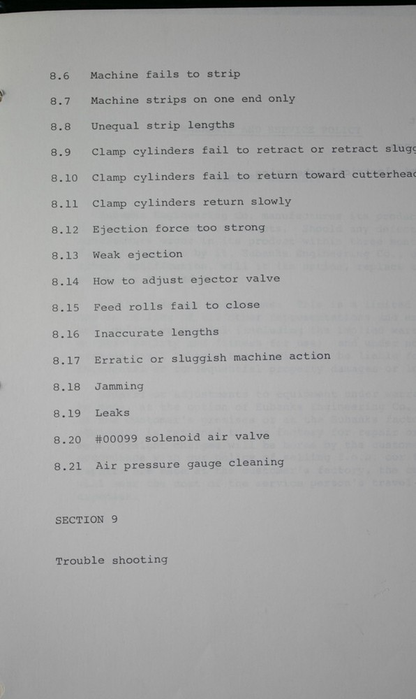 Eubanks Wire Stripper 2600 Operations and Maintenance Manual