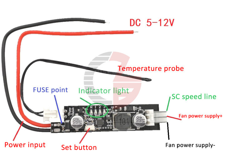 12V 4-Wire PWM Temperature Speed Controller for PC Fan Computer Fan Noise reduce