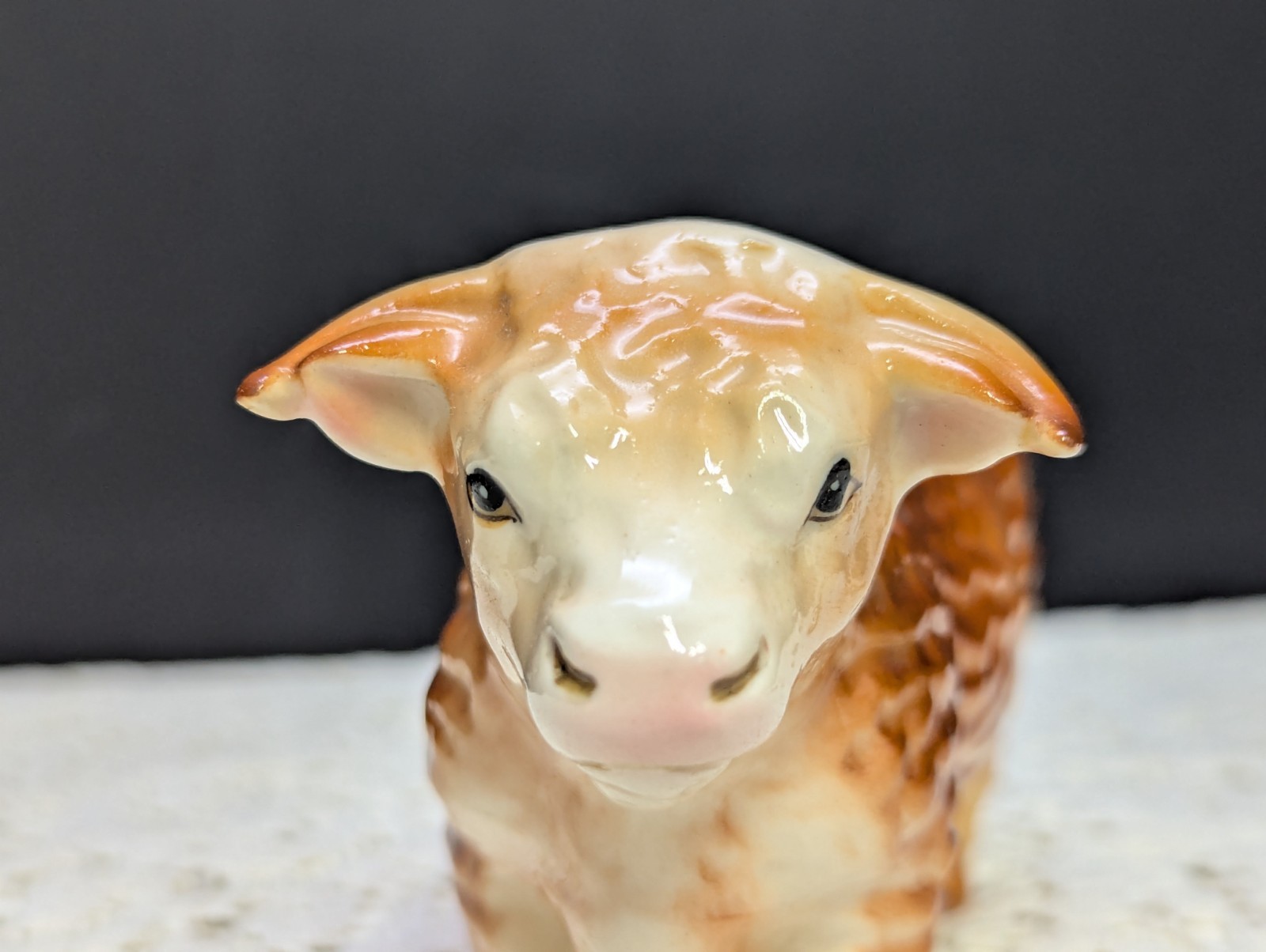 Vtg Hereford Bull Figurine Ceramic Japan Victoria Nice Detail