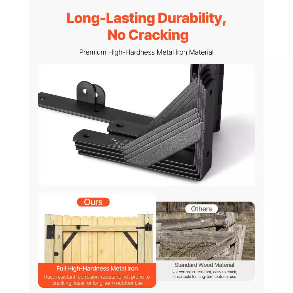 Gate Corner Brace Bracket, 2 Sets, anti Sag Gate Frame Hardware Kit, Gate Frame