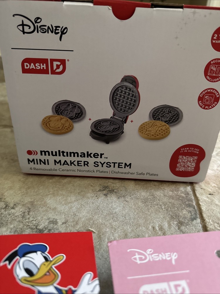 Disney Dash Mickey & Friends MultiMaker Mini Waffle Maker System + Xtra Plates