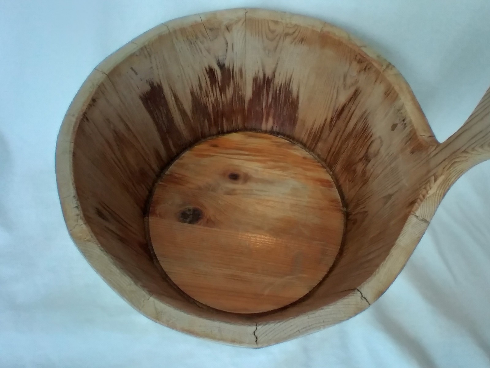 One (1) Gallon Vintage / Rustic Wooden Sauna Bucket w/ Handle