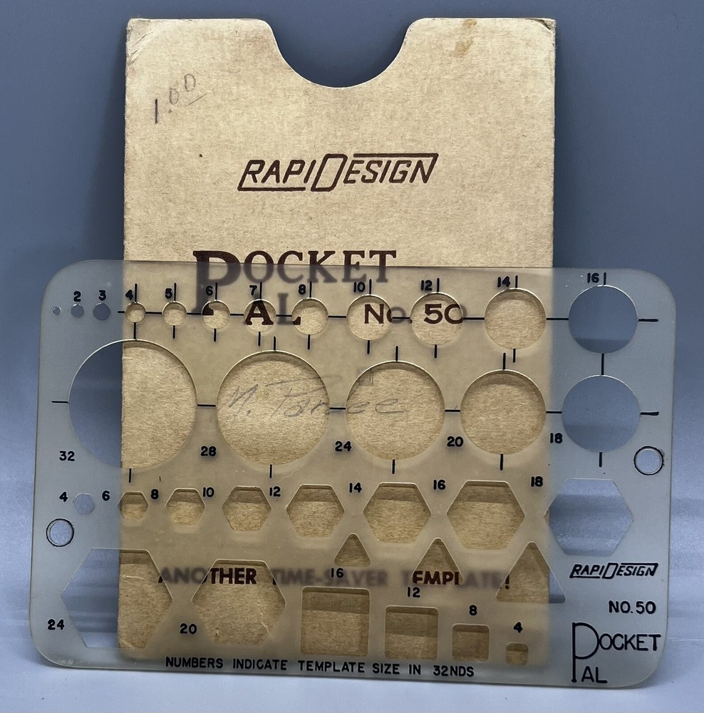 RapiDesign Vintage Pocket Pal No. 50 Another Time-Saver Template