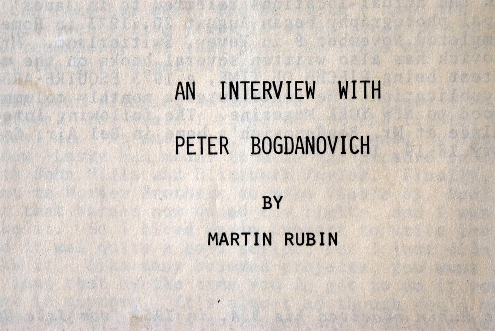 Daisy Miller " An Interview with Peter Bogdanovich " Script by Martin Rubin