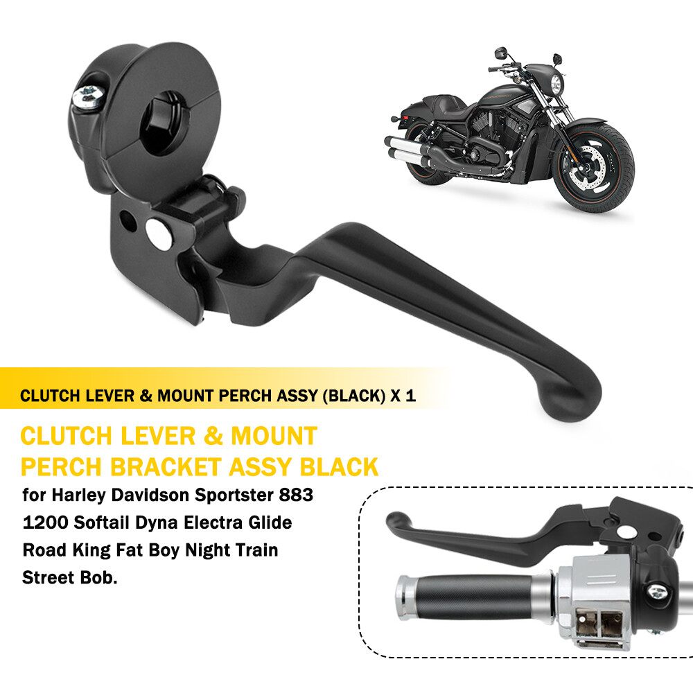 Clutch Lever Perch Bracket Black for Harley Davidson Dyna Electra Glide Softail