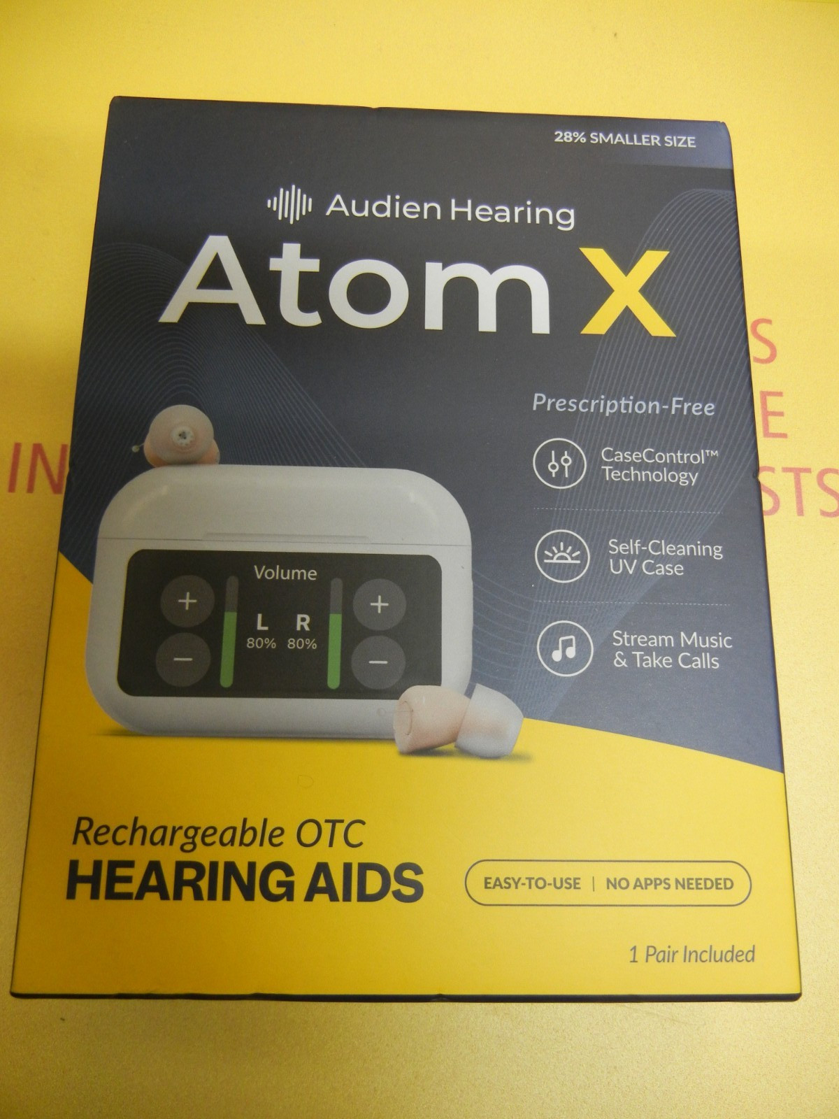 Audien Hearing  ATOM X -Rechargeable OTC Hearing Aids -NEWEST MODEL-BRAND NEW!!