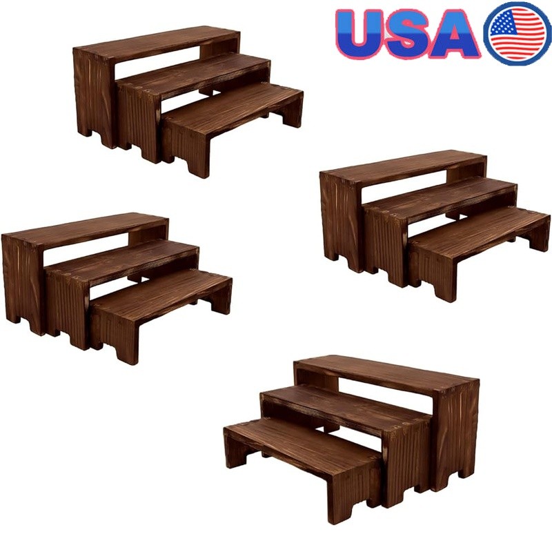 Rustic Solid Wood Risers Display Stands Events Home Decor Storage Solutions New