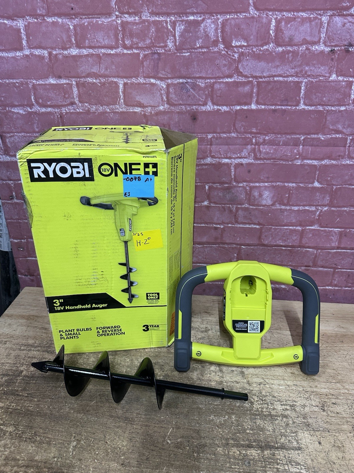 RYOBI ONE+ 18V Cordless Earth Auger with 3 in. Bit (Tool Only) P29016BTL