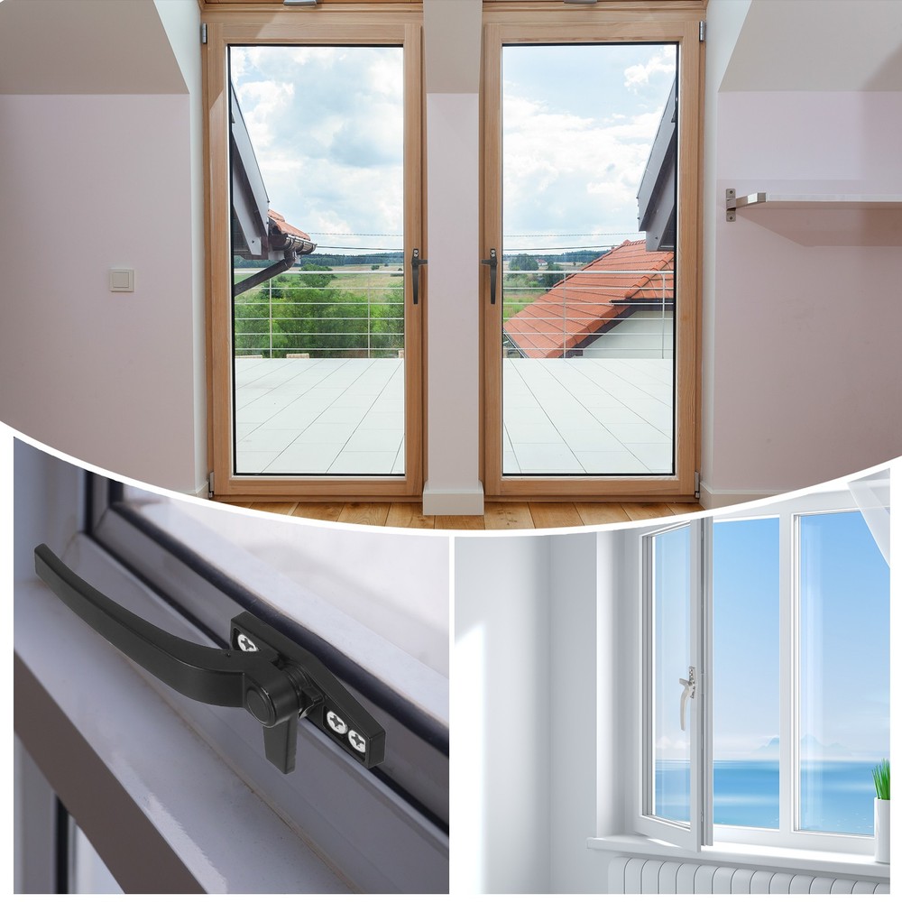2Pcs Casement Window Locking Handle Left and Right Hand for Window White