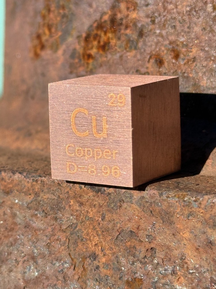 16mm Solid Copper Cube 36.7g | 1.18 Troy oz .999 Copper Element Cube