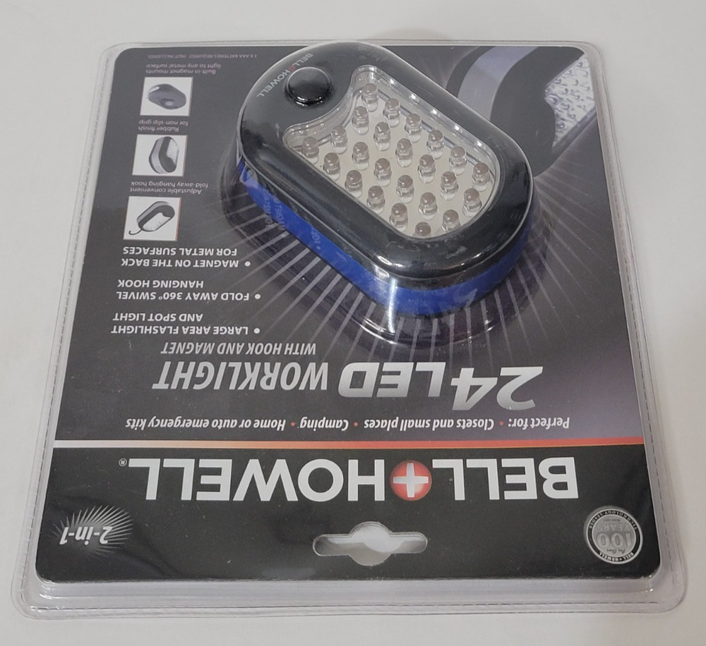 Bell Howell 24 LED Worklight Hook Magnet Flashlight & Spot Light NEW SEALED