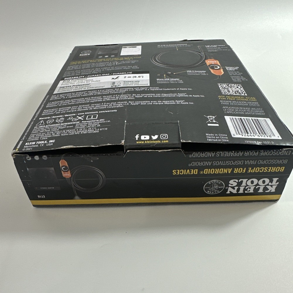 Klein Tools Borescope For Android Devices Et16