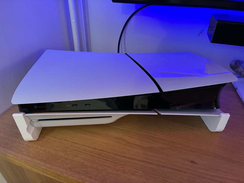 PS5 Slim Horizontal Stand Console Riser Shelf Mount Support Feet White